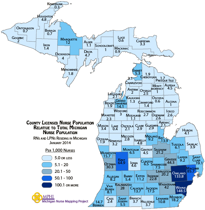 nurse population map